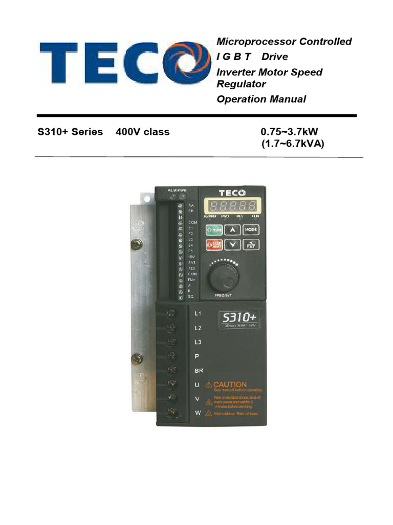 TECO S310+ Inverter Operation Manual | PDF | Power Inverter 
