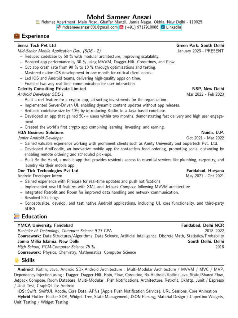 Mobile App Developer Resume Summary | PDF | Mobile App | Android ...