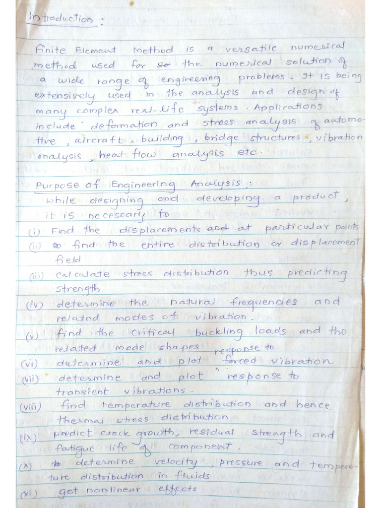 Final Fea Mit Notes For M.E | PDF