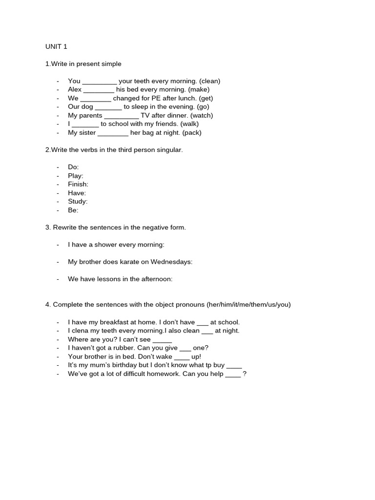 Present Simple and Continuous Exercises | PDF | Language Mechanics ...