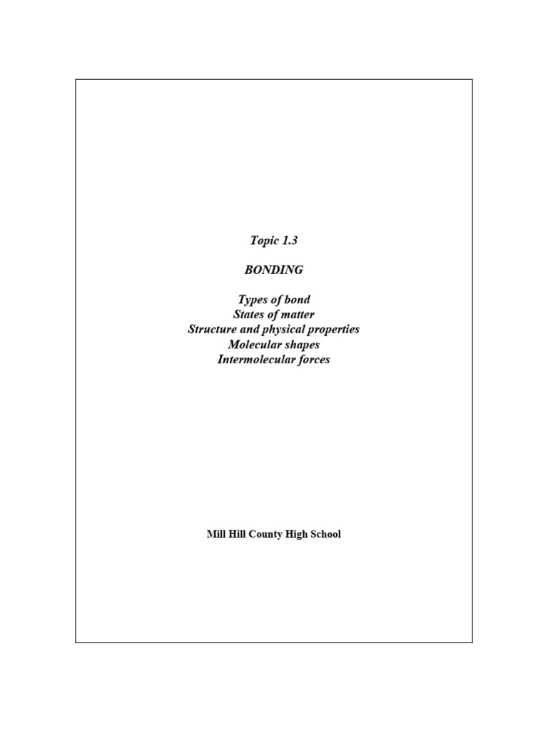 Understanding Electronegativity in Bonding | PDF | Chemical Bond ...
