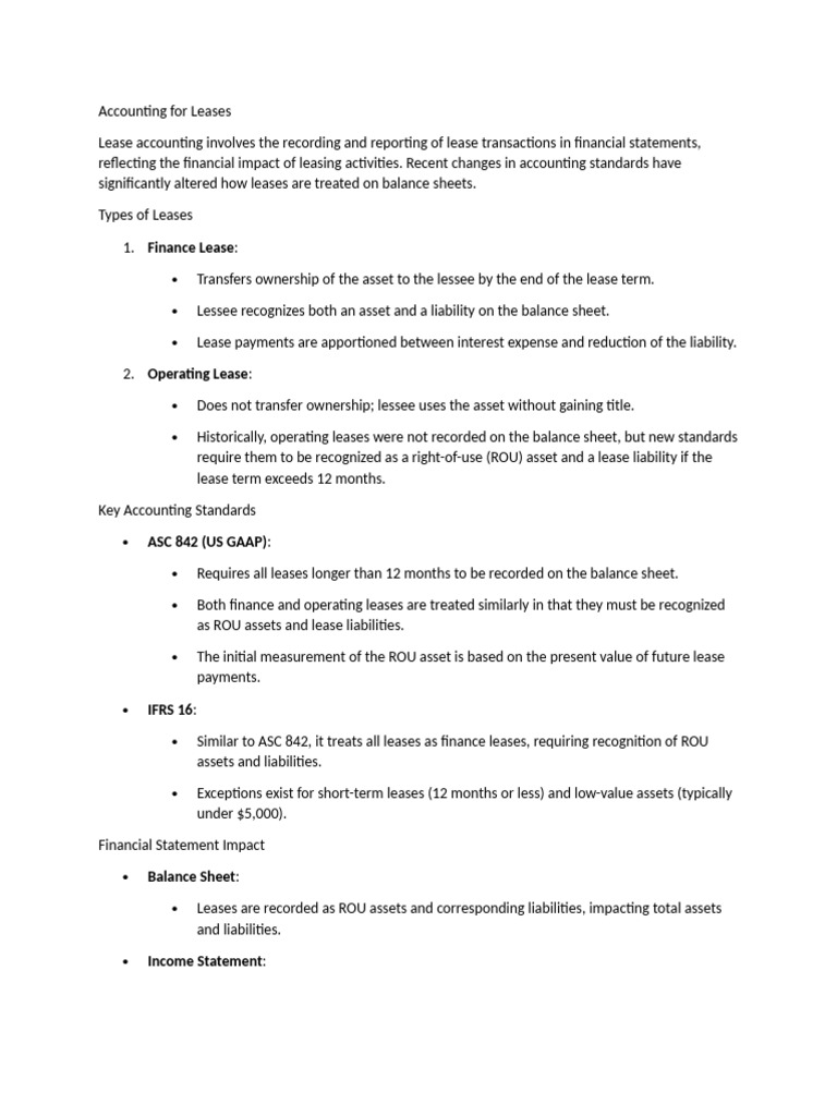 Accounting For Leases | PDF | Balance Sheet | Financial Accounting