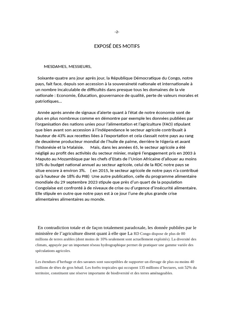 Service national pour relancer l'économie RDC | PDF | République ...