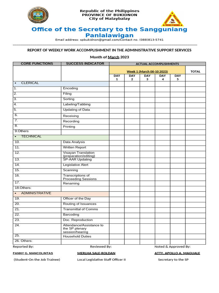 March 2023 Admin Support Report | PDF | Computing