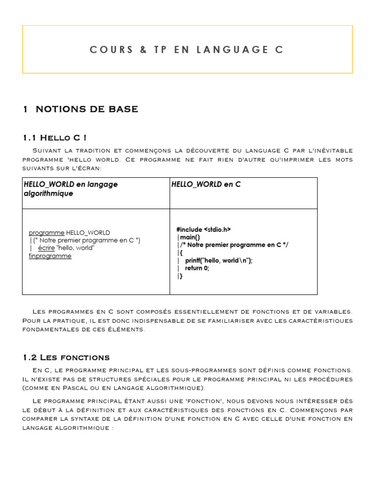 Introduction au langage C et ses bases | PDF | Ensemble (Mathématiques ...