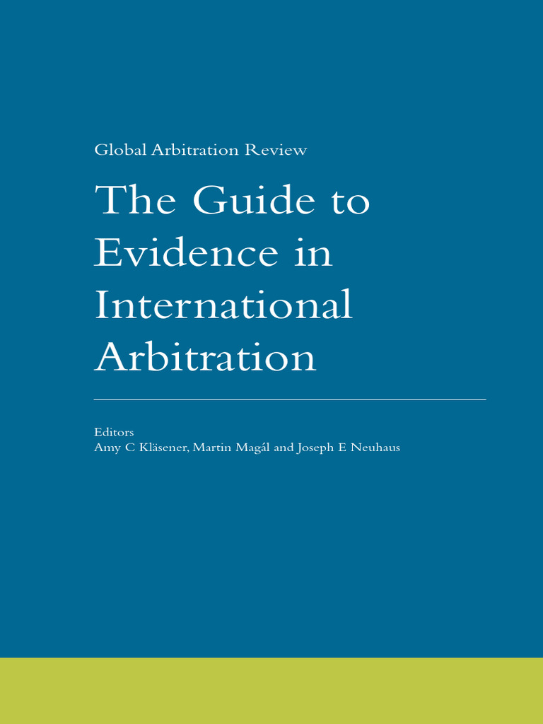 Guide To Evidence Special Issues Arising Evidence From State Parties ...