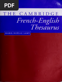 The Cambridge French-English Thesaurus