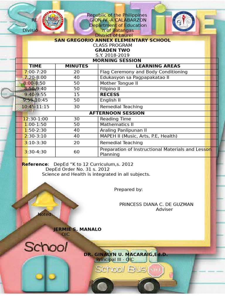 Class Program GR - Two For Print | PDF