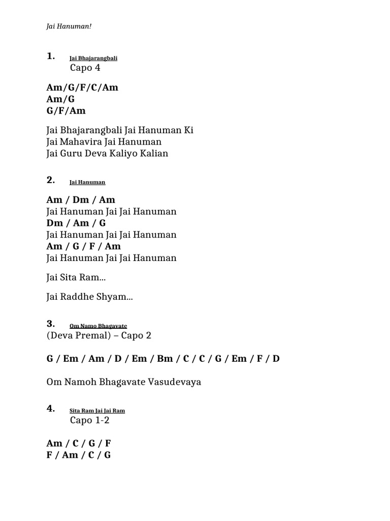 Hanuman Bhajan Lyrics Collection | PDF