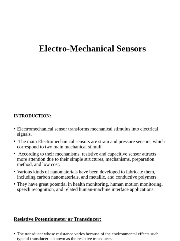 Overview of Electromechanical Sensors | PDF | Inductor | Inductance