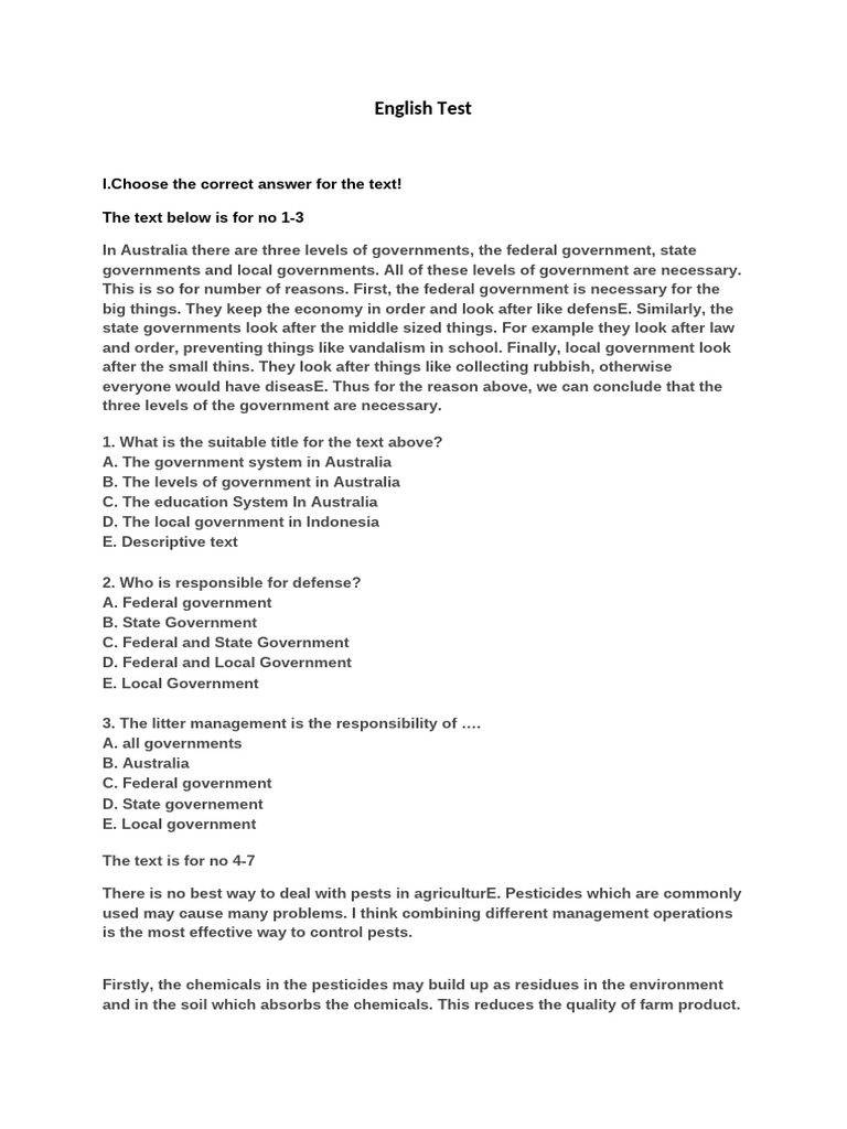 English Test Kelas 11 Pdf Pesticide Pest Organism