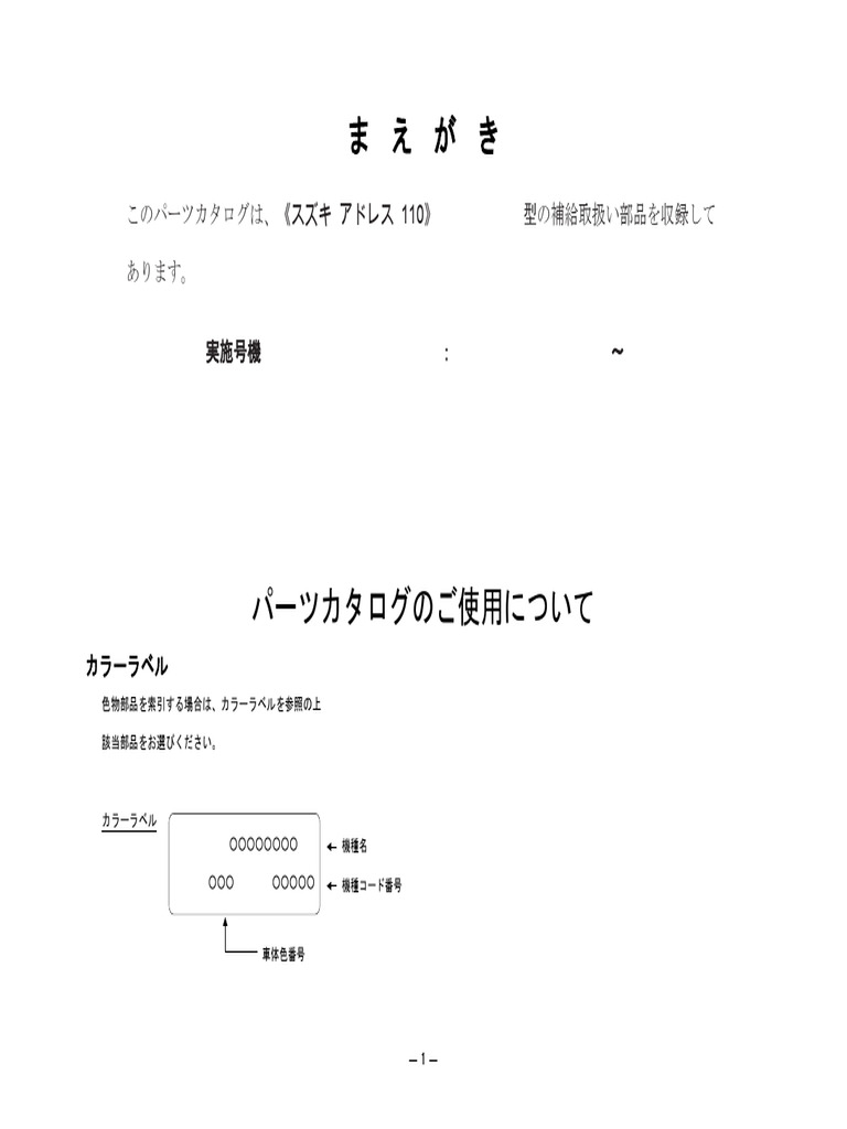 Suzuki Address110 2022 零件手冊 日本 | PDF