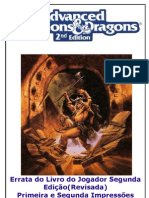 AD&D Errata Primeira e Segunda Impressões - PT-BR