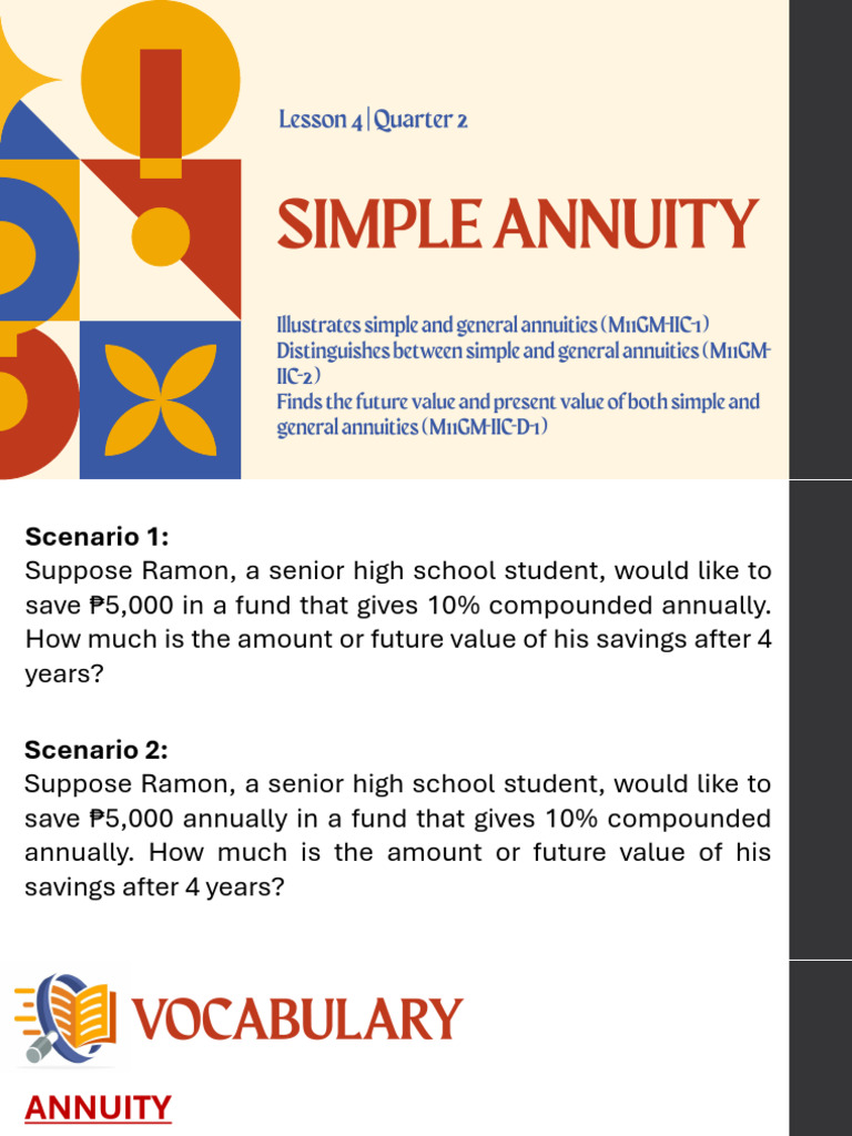 2 3 Simple Annuity Pdf Present Value Interest