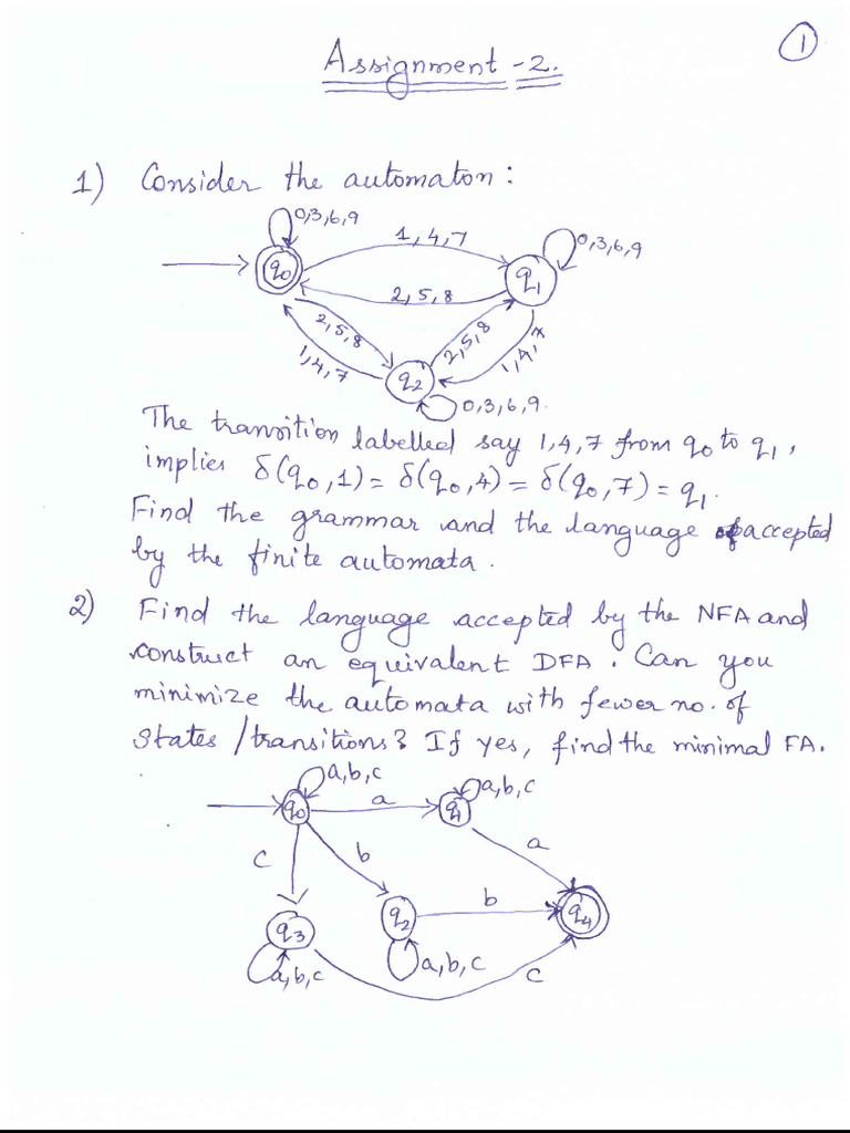 TheoryOfComputation Assignment 2 | PDF