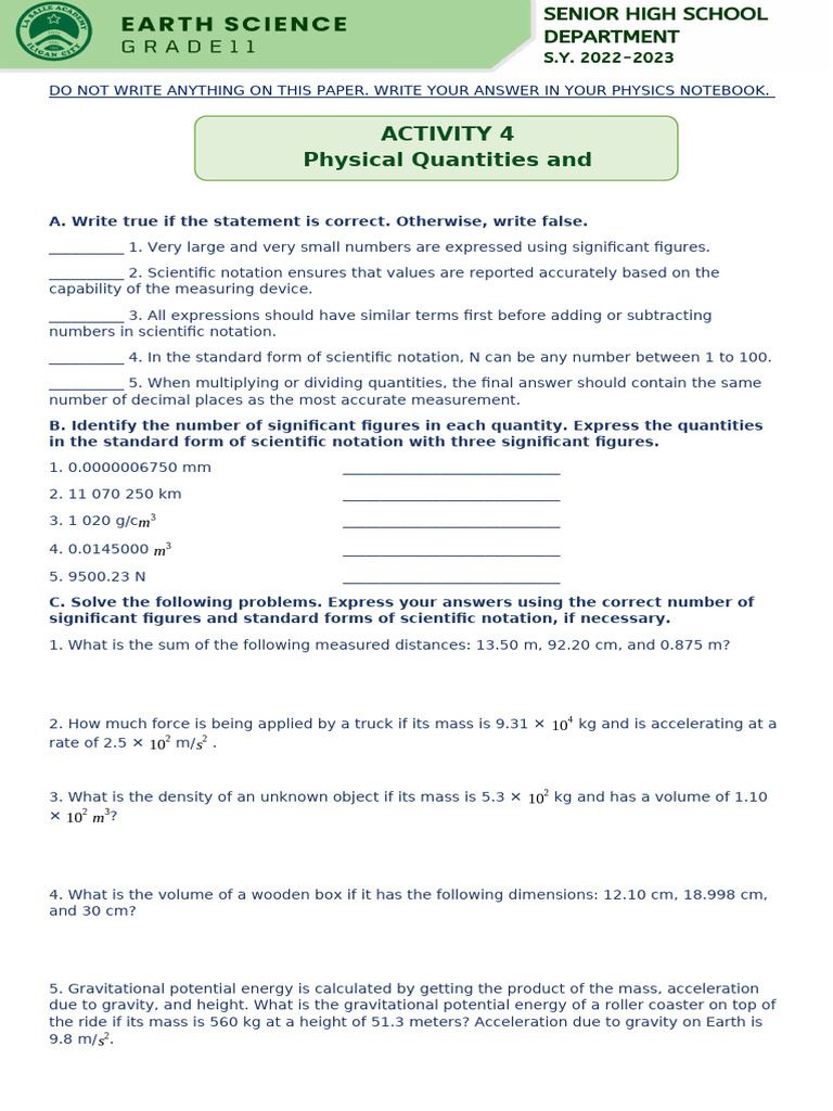 Physics Significant Figures and Notation | PDF