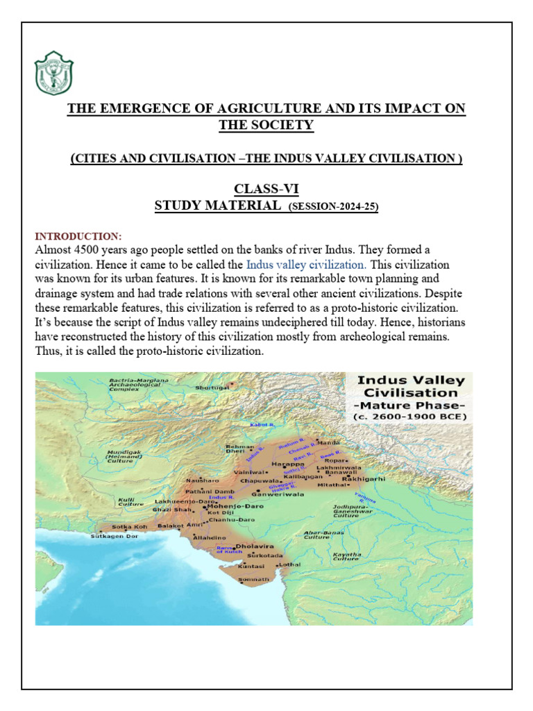 Agriculture's Role in Indus Civilization | PDF