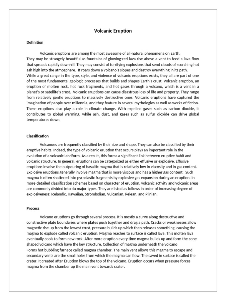 Types of Volcanic Eruptions Explained | PDF | Types Of Volcanic ...