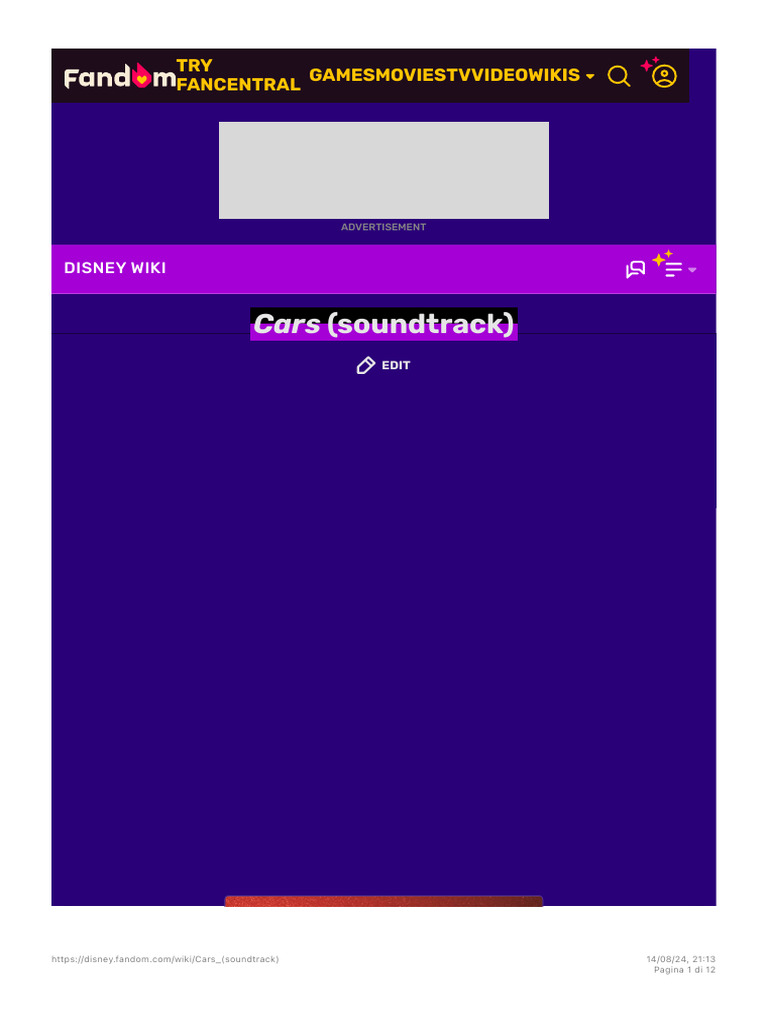Cars Soundtrack | PDF
