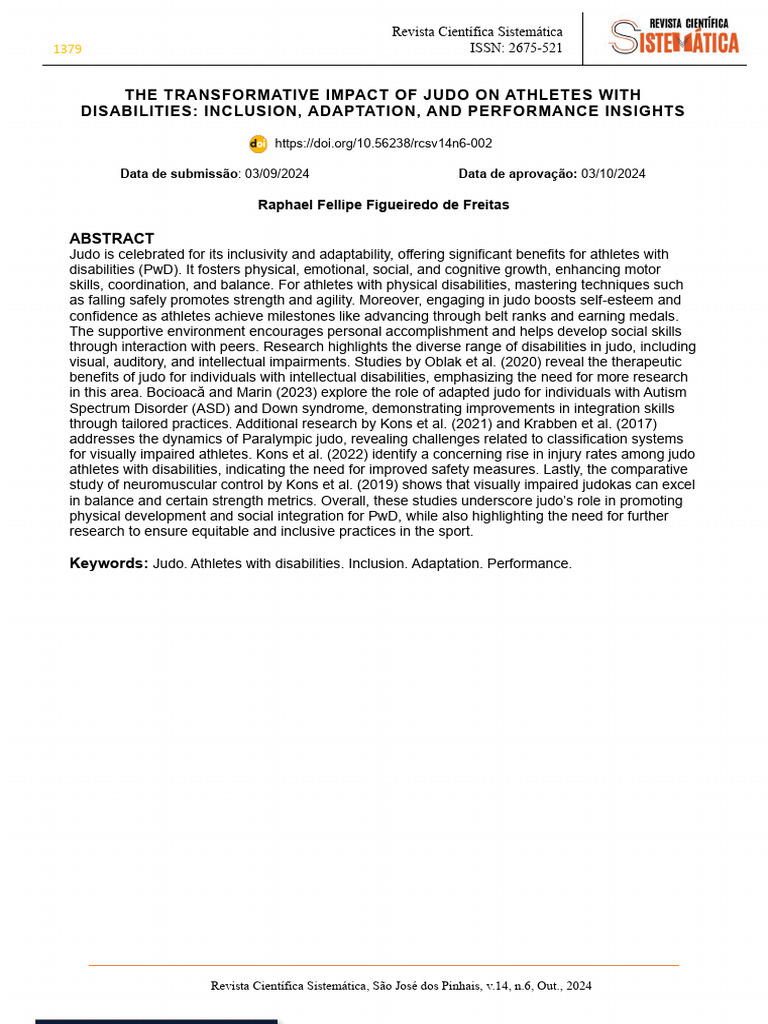 The Transformative Impact of Judo On Athletes With | PDF | Disability ...