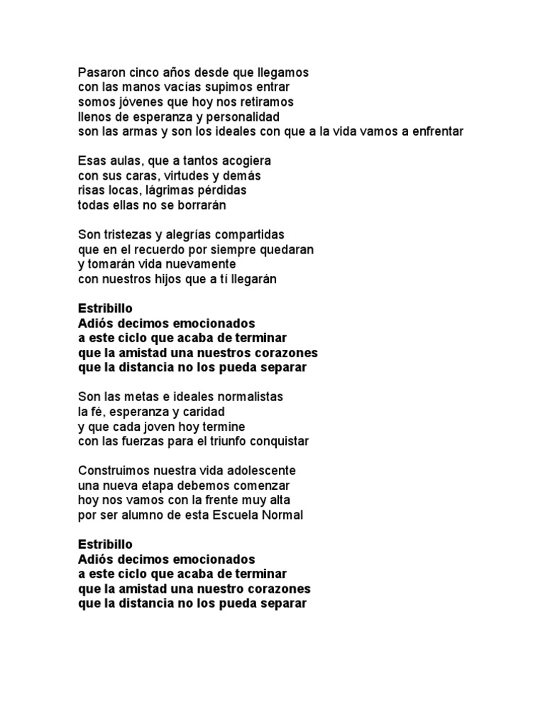 Canción De Despedida Pdf