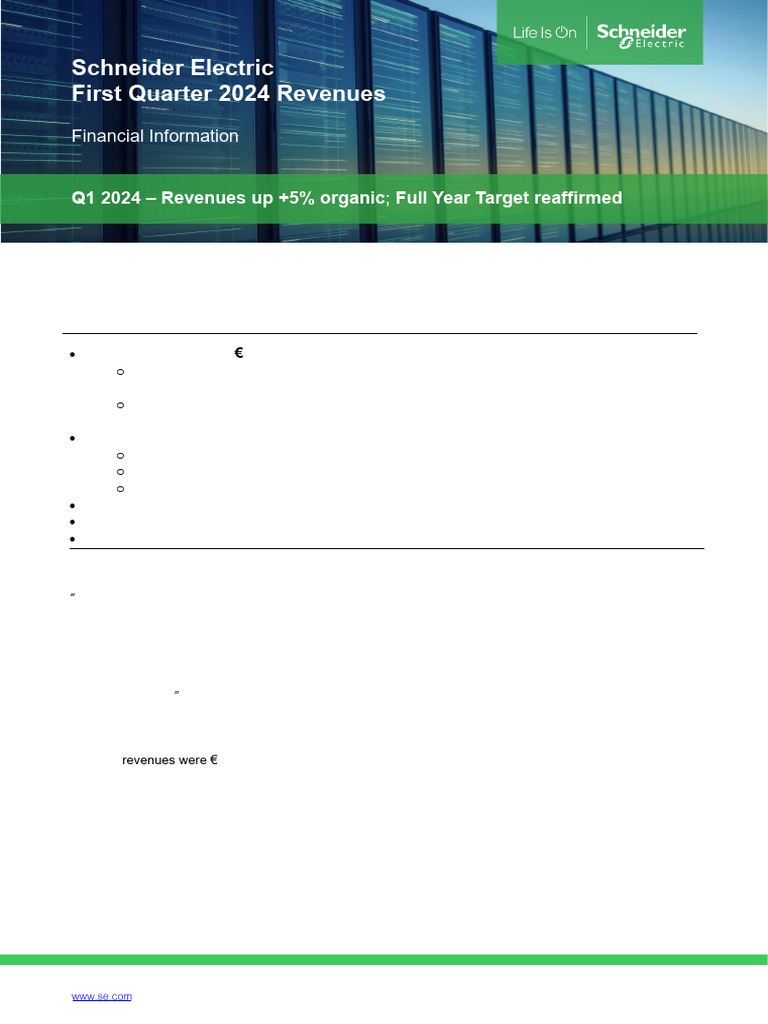 Release Q1 Revenues 2024 | PDF | Automation | Economies