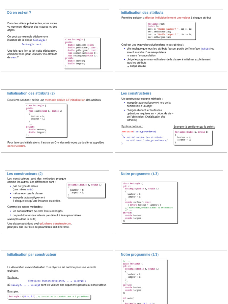 Initialisation des Attributs en C++ | PDF | Classe (informatique ...