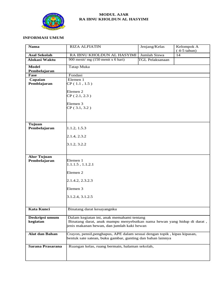 Modul Ajar RPPH | PDF