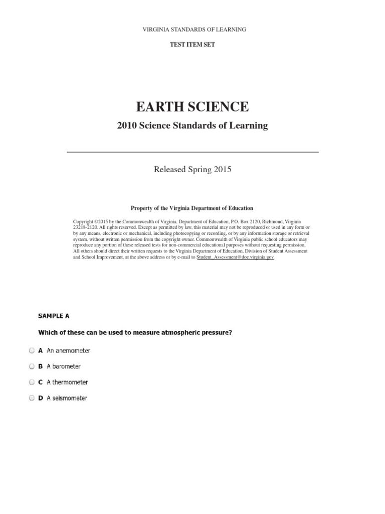 Earth Science Sol 2015 | PDF | Sedimentary Rock | Nature