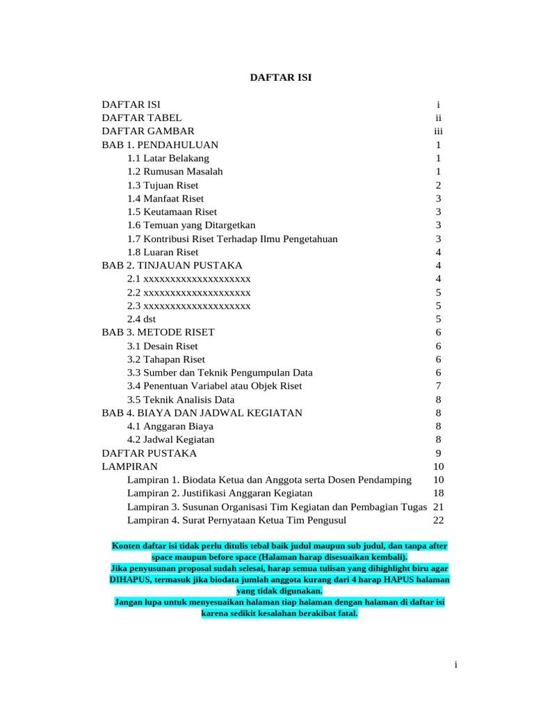 Struktur Proposal Riset Lengkap | PDF