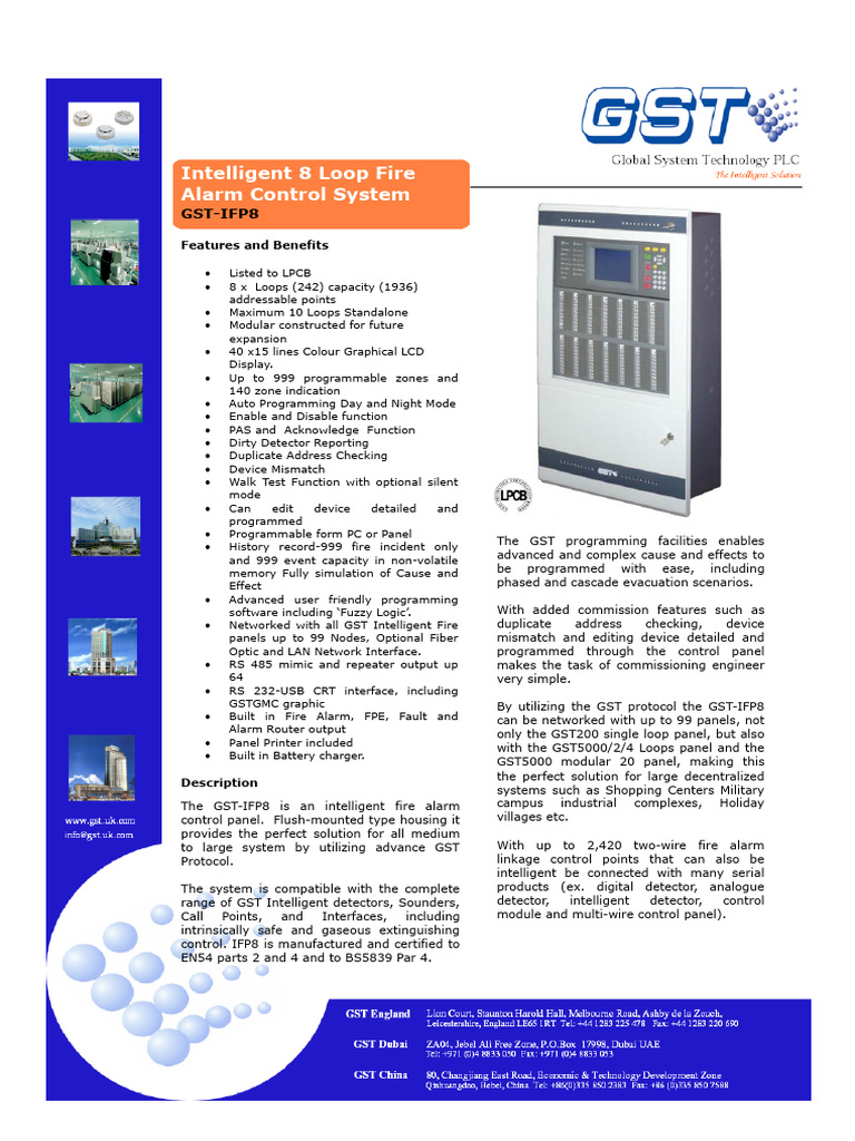 Intelligent 8 Loop Fire Alarm Panel | PDF | Computer Network | Electronics