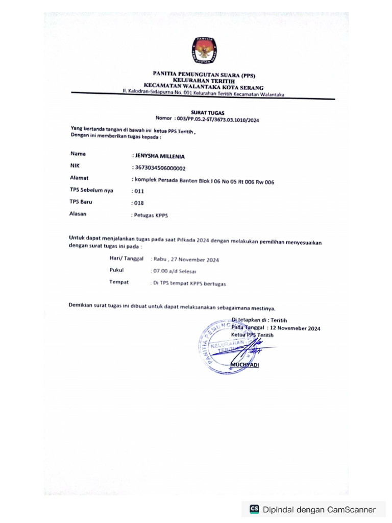 Surat Tugas - Jenysha Millenia | PDF