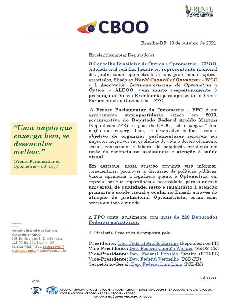 CBOO - Of. Ato Público Da Optometria - Apresentação FPO | PDF ...