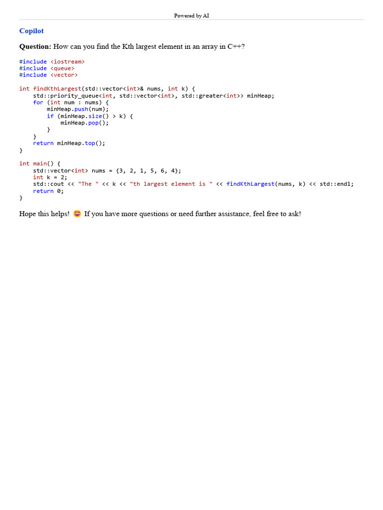 C++: Find Kth Largest Element | PDF