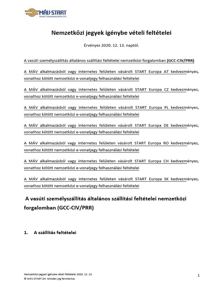 Nemzetkozi Jegyek Igenybe Veteli Feltetelei | PDF