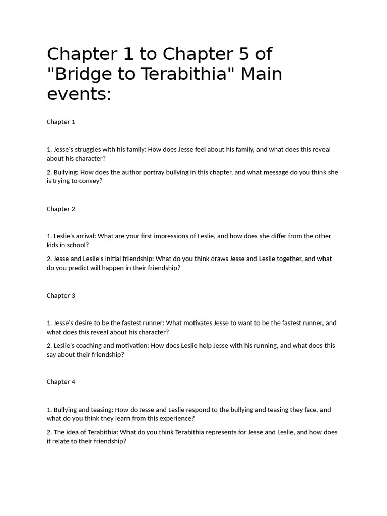 Chapter 1 to chapter 5 main events pdf