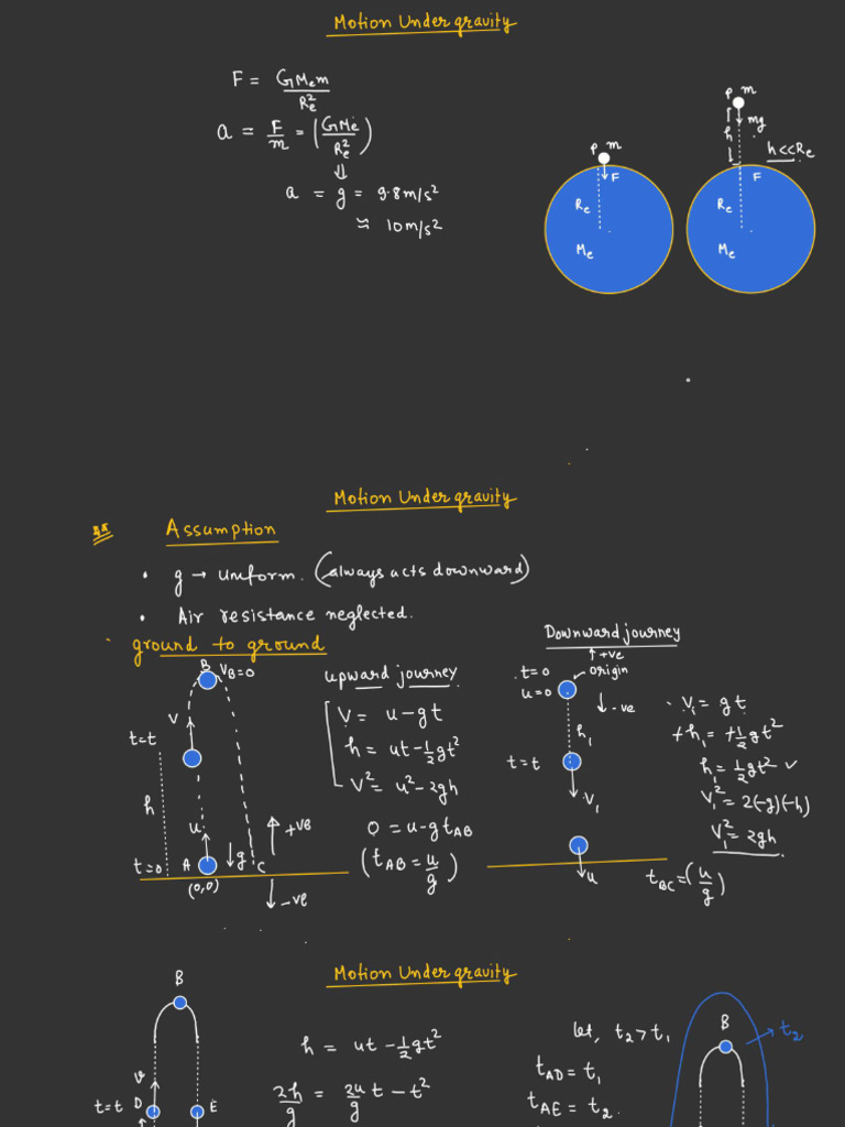 Kinematics - L-07 (Class Notes) - Motion Under Gravity-1 | PDF