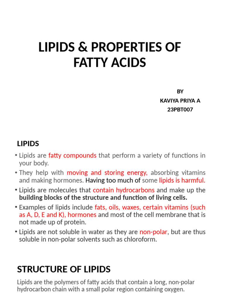 Lipids and Fatty Acids | PDF | Lipid | Fatty Acid