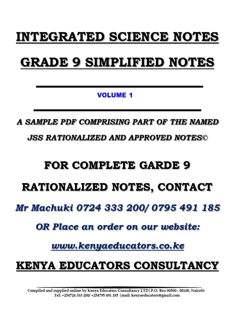 Int Sci Grade 9 Simplified Notes Pdf Atoms Atomic Nucleus