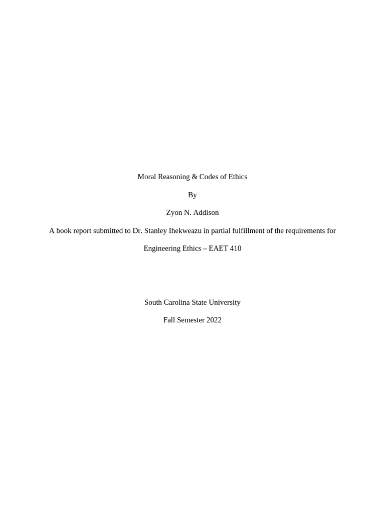 Engineering Ethics and Moral Reasoning | PDF | Morality | Engineer