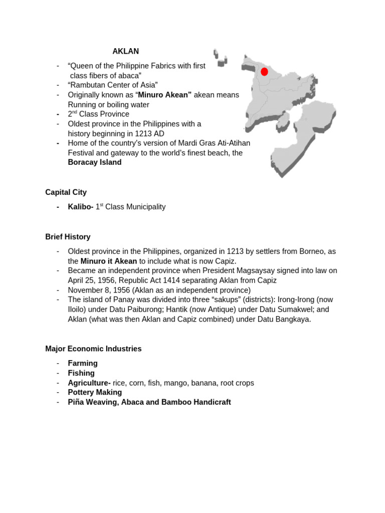 Aklan: History, Culture, and Attractions | PDF