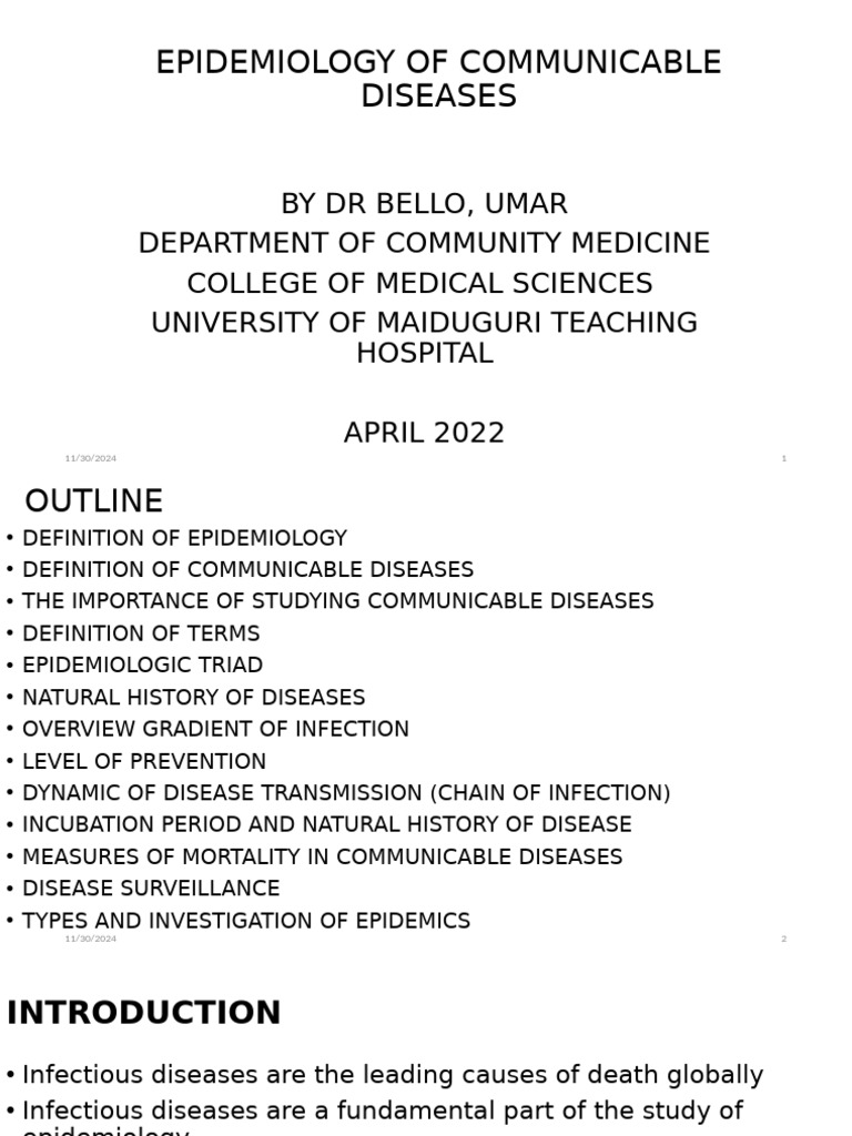 Epidemiology of Communicable Diseases | PDF | Infection | Vaccines