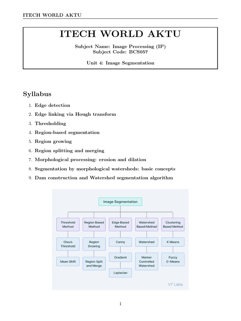 Image Segmentation Techniques Overview | PDF | Image Segmentation ...