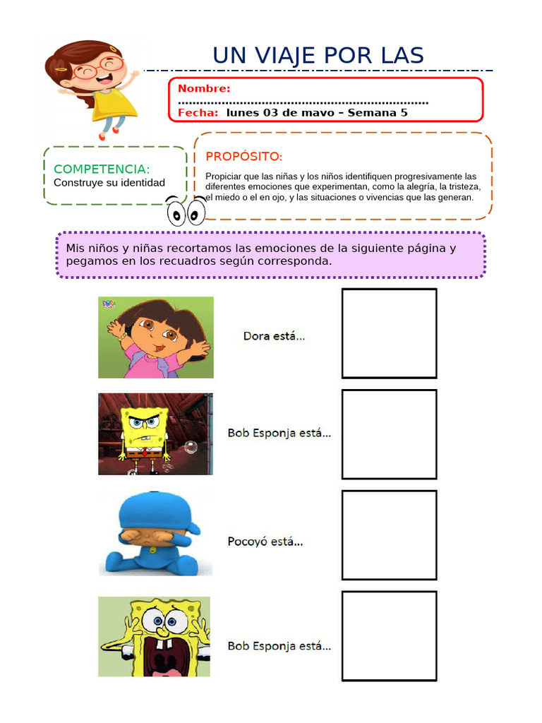 Actividades para Identificar Emociones infantiles | PDF | Las emociones ...