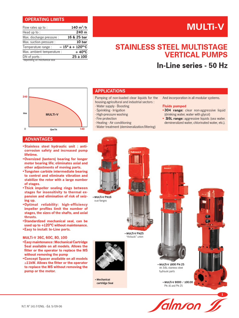 Stainless Steel Multistage Pumps Overview | PDF | Pump
