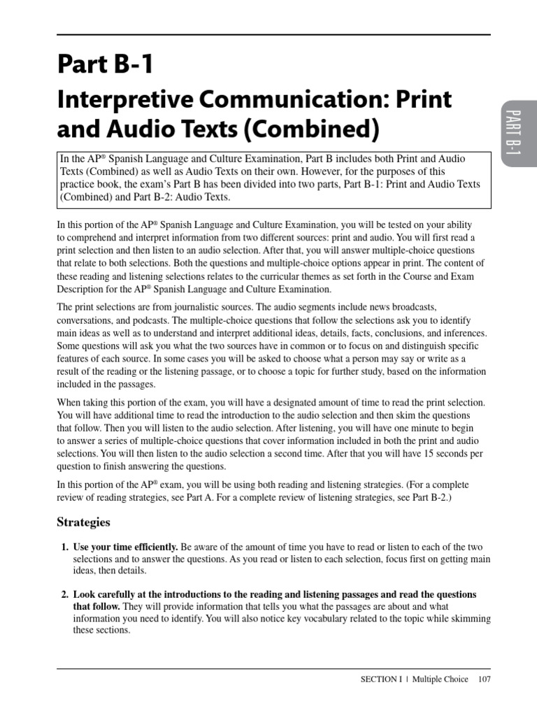 Section I, Part B-1 - Student Edition | PDF | Human Communication