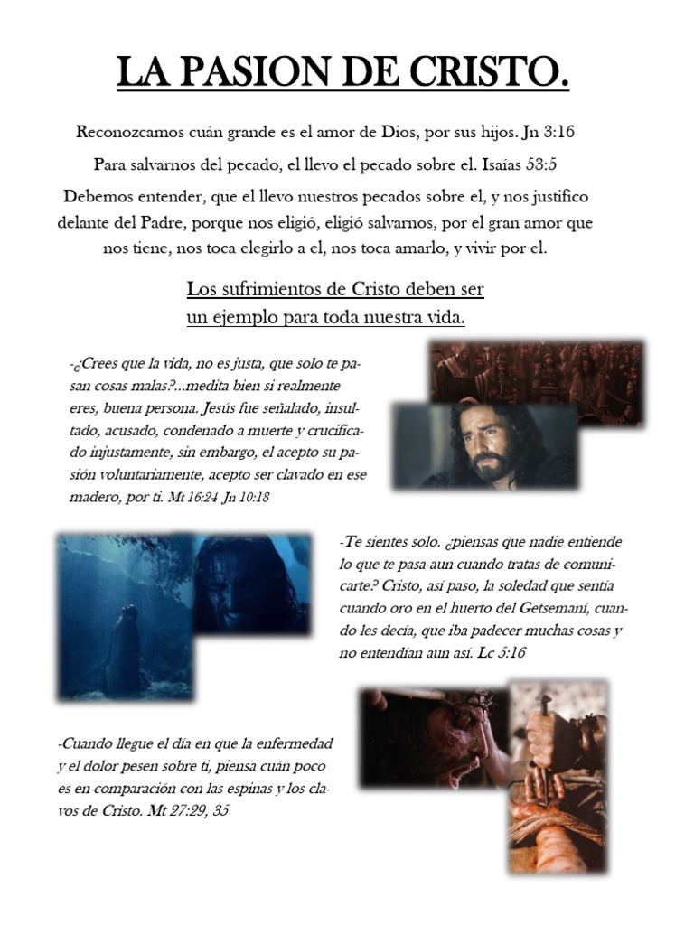 La Pasion de Cristo | PDF | Jesús | Pecado