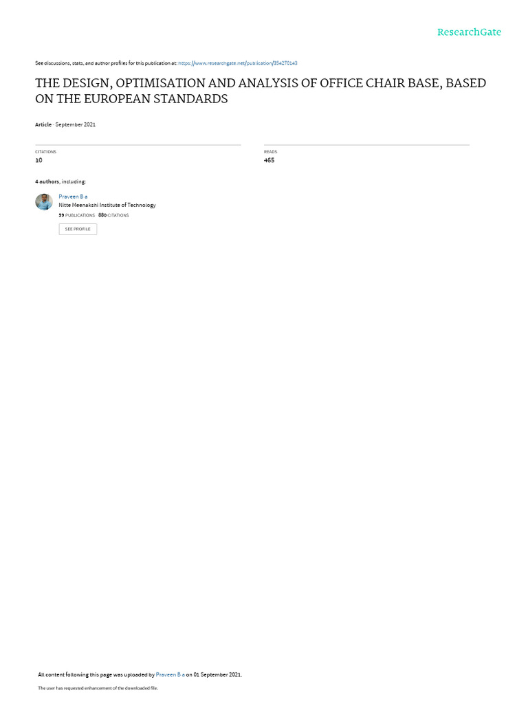 The Design, Optimisation and Analysis of Office Chair Base, Based On ...