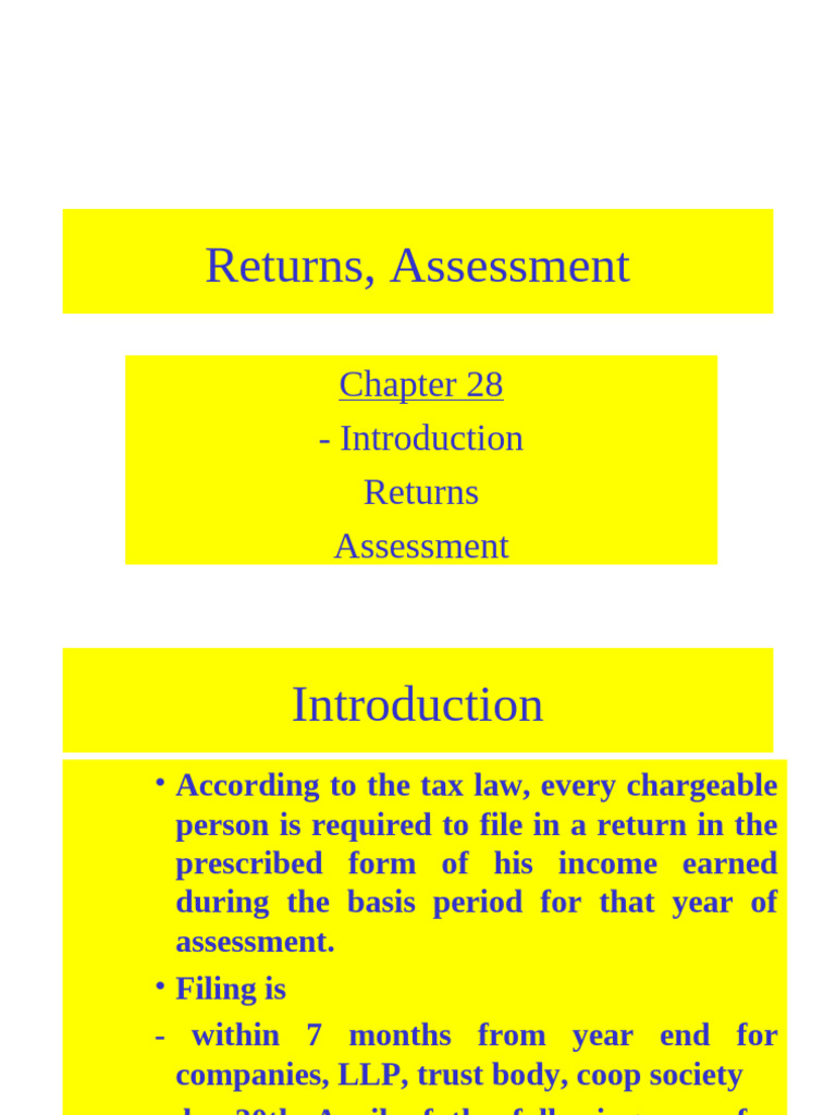 Lect 3 A - Assessments | PDF | Taxpayer | Taxes
