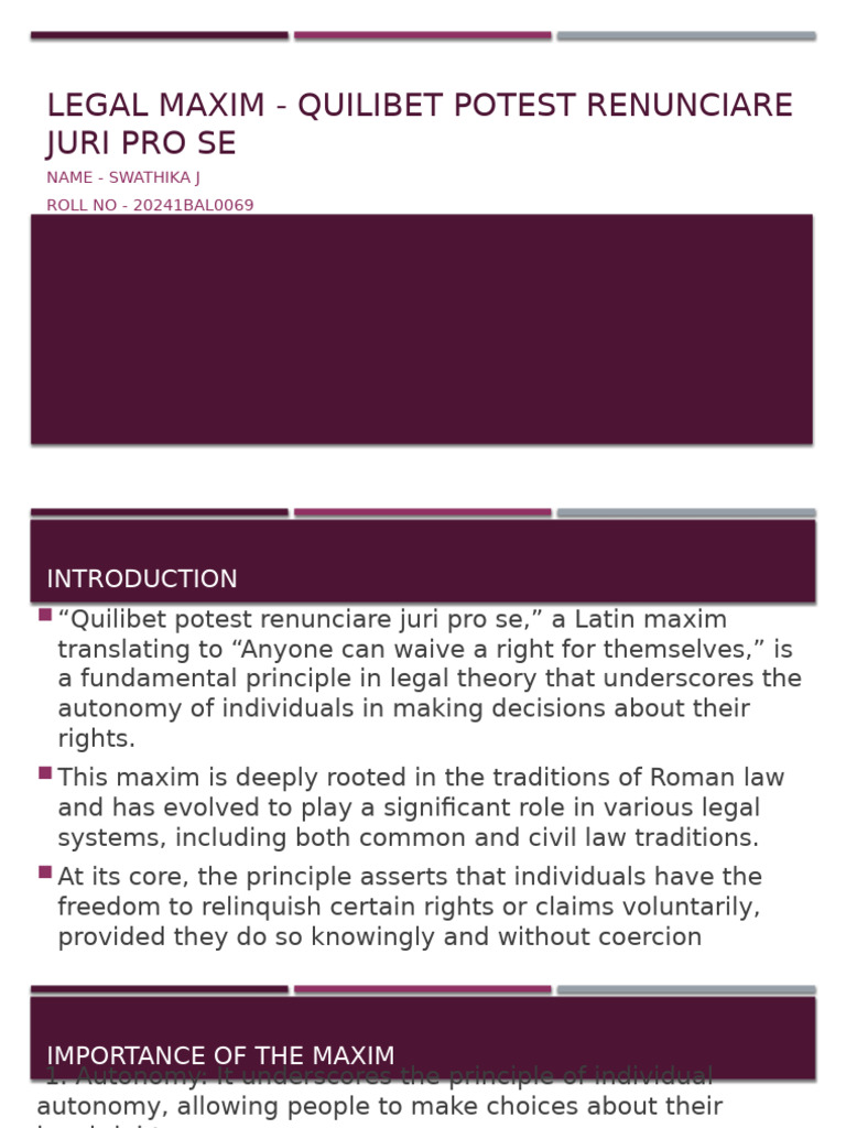 Understanding Legal Waivers: Autonomy Explained | PDF | Private Law ...